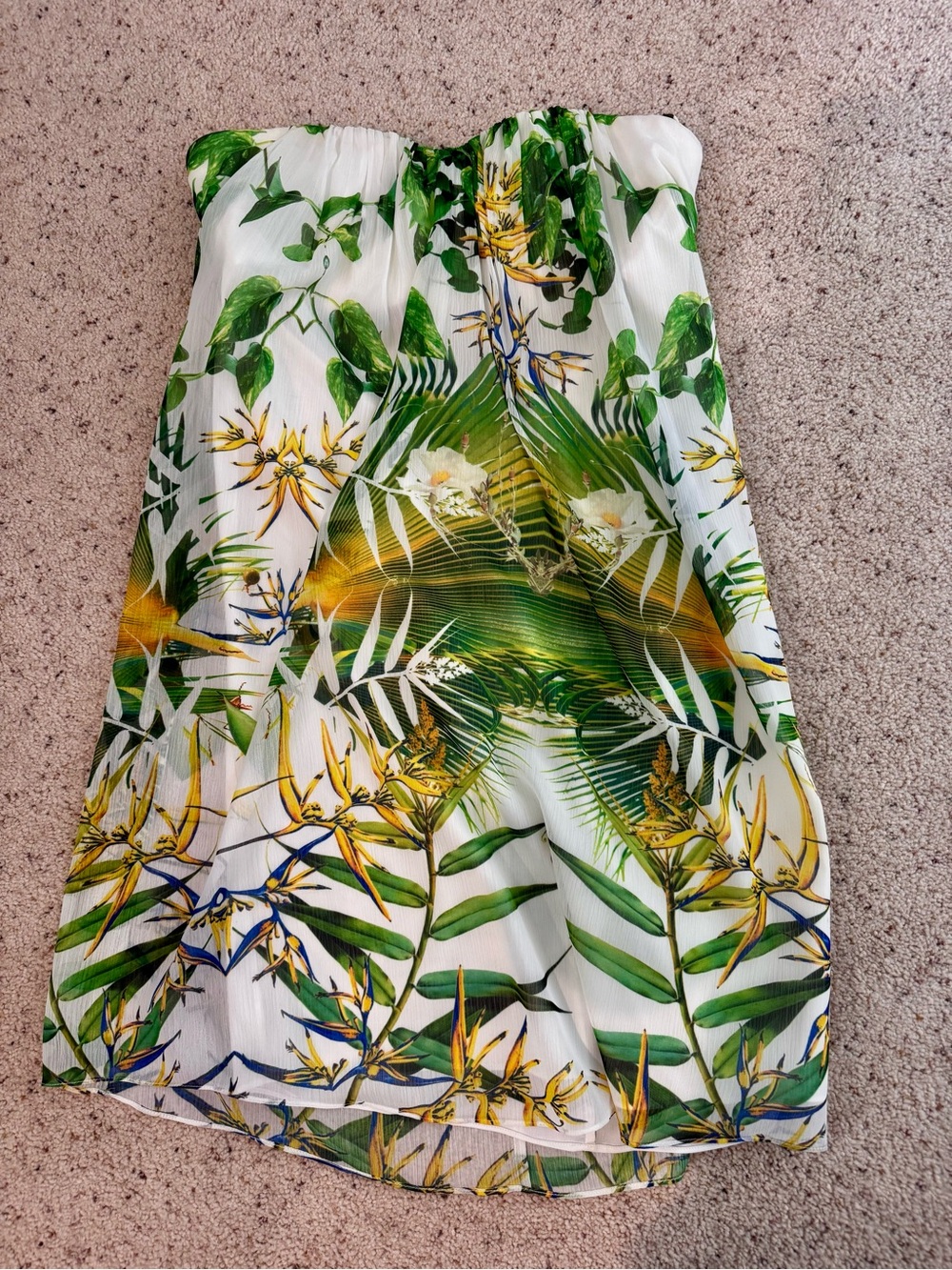 Alice + Olivia Green Leaf Print Dress